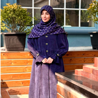 عبای لمزور پاپیون سورمه ای