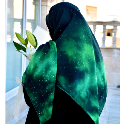 روسری کهکشانی سبز