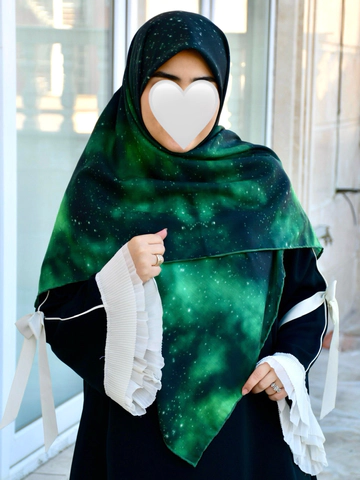 روسری کهکشانی سبز