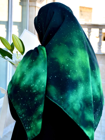روسری کهکشانی سبز