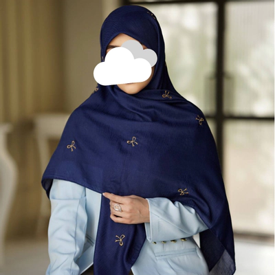 روسری کریشه گلدوزی پاپیون
