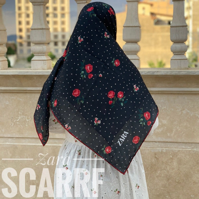 روسری طرح مشکی خالخالی