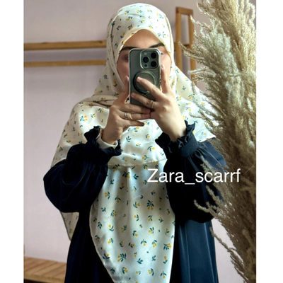 روسری لاله قلبی لیمویی