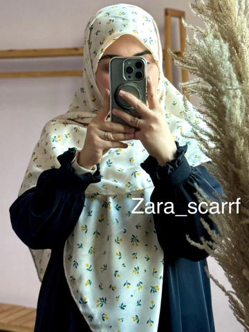 روسری لاله قلبی لیمویی