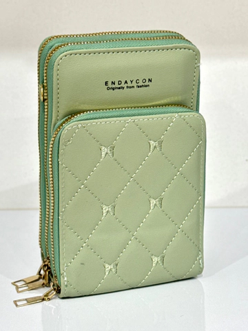 کیف گلدوزی پروانه سبز پاستلی