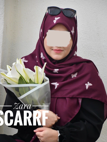 روسری پروانه زرشکی