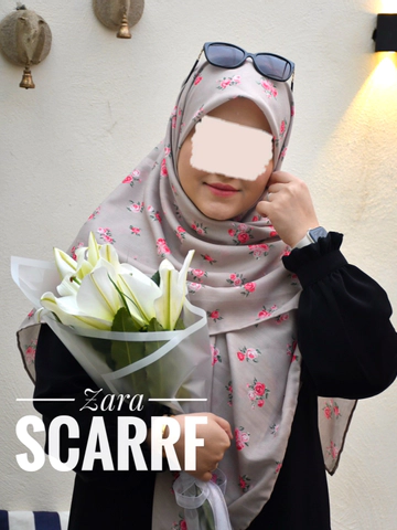 روسری خاکی گلی