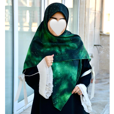 روسری کهکشانی سبز