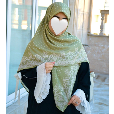 روسری دوردانتل سبز پاستلی