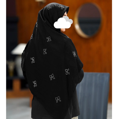 روسری مشکی پاپیونی