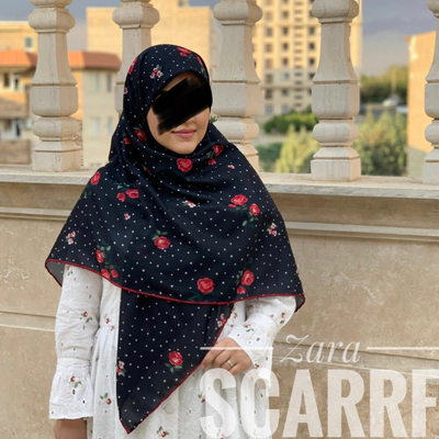 روسری طرح مشکی خالخالی