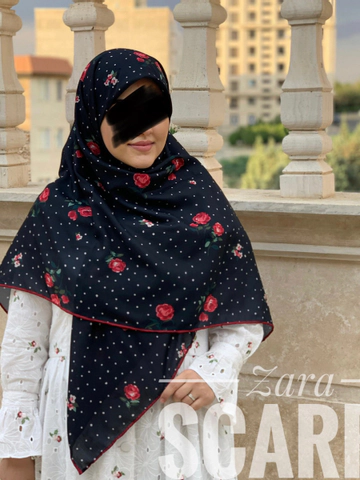 روسری طرح مشکی خالخالی