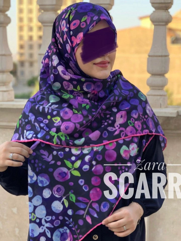 روسری طرح بنفش دایره ای