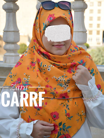روسری نارنجی گلگلی