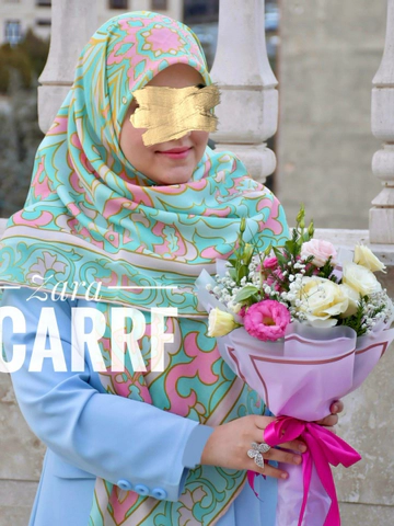 روسری صورتی فیروزه ای