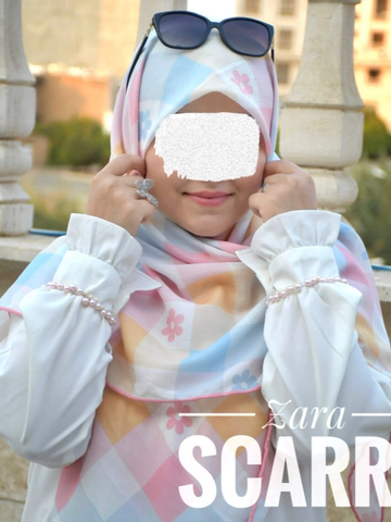 روسری پاستلی گلی