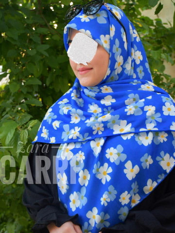 روسری بابونه آبی