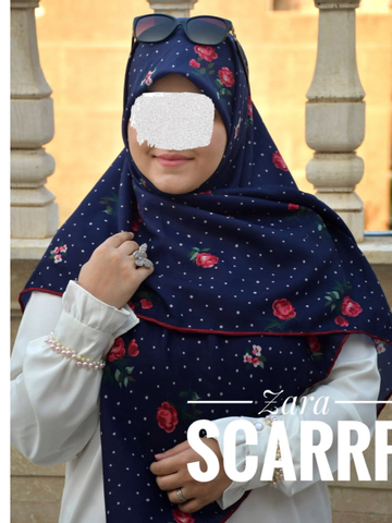 روسری خالخالی سورمه ای