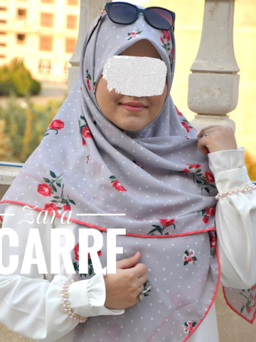 روسری خالخالی طوسی