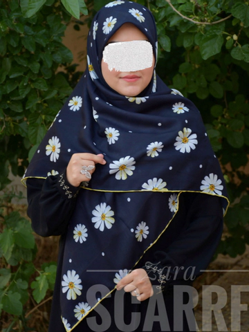 روسری بابونه سورمه ای