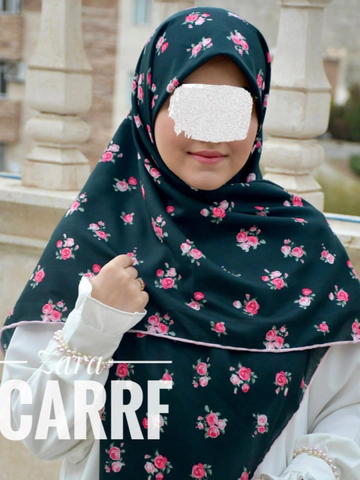 روسری یشمی گلی