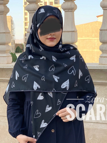 روسری مشکی قلبی
