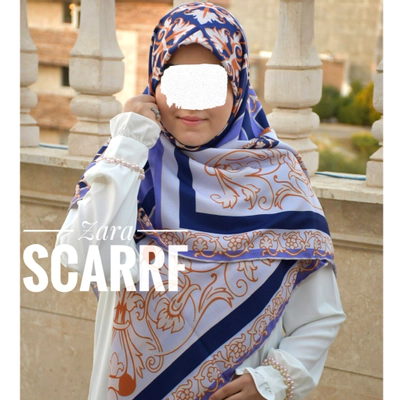 روسری پاییزه آبی طوسی