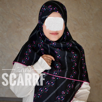 روسری مشکی نواری