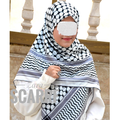 روسری طرح چفیه تک رنگ