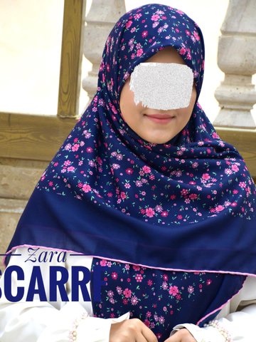 روسری سورمه ای شلوغ