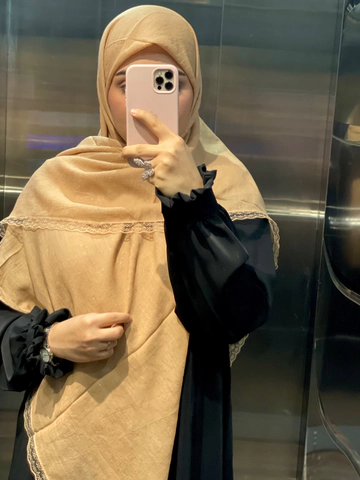 روسری نسکافه ای روشن اکلیلی