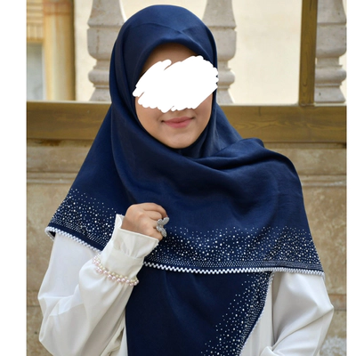 روسری مزونی سورمه ای مرواریدی