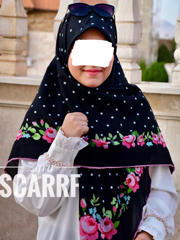 روسری حاشیه گلی